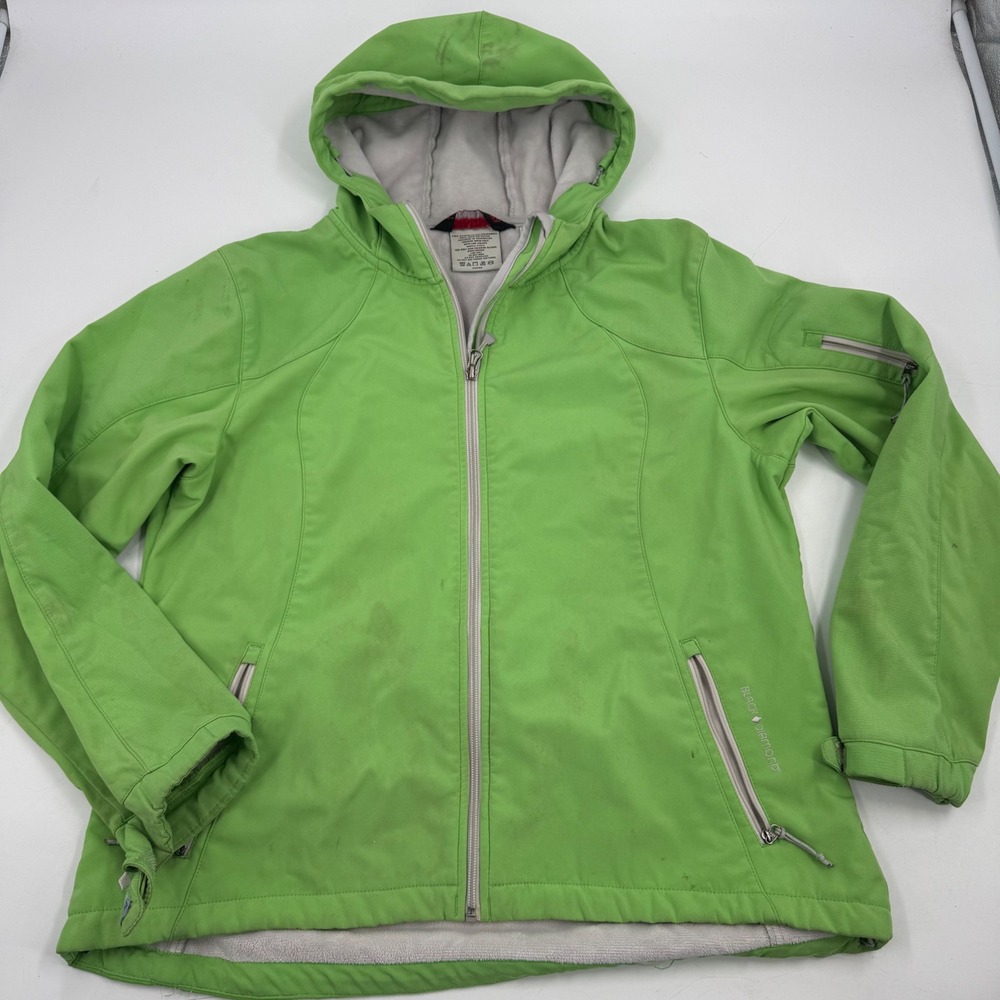 Black Diamond Jacket Womens XL Full Zip Hooded‎ Lightweight Green Coat